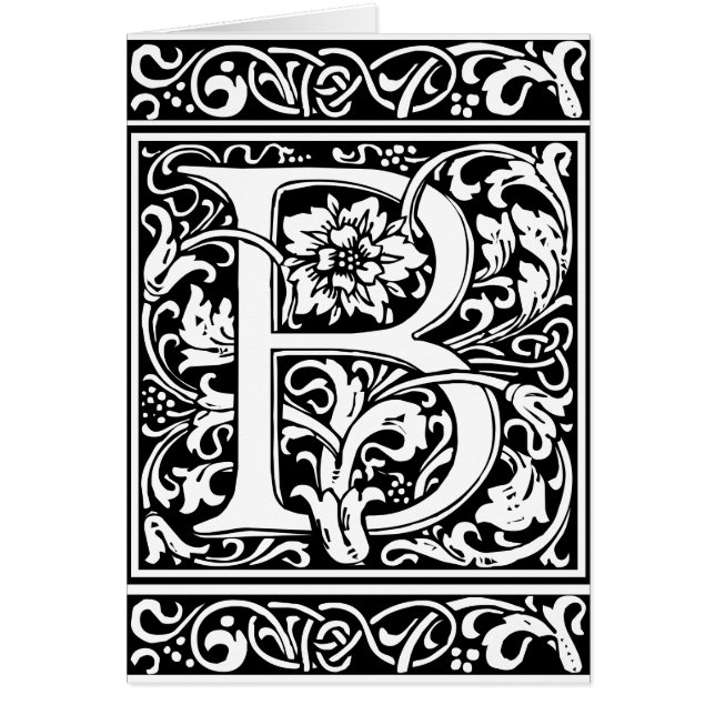 Letter B Medieval Monogram  Initiaal (Voorkant)