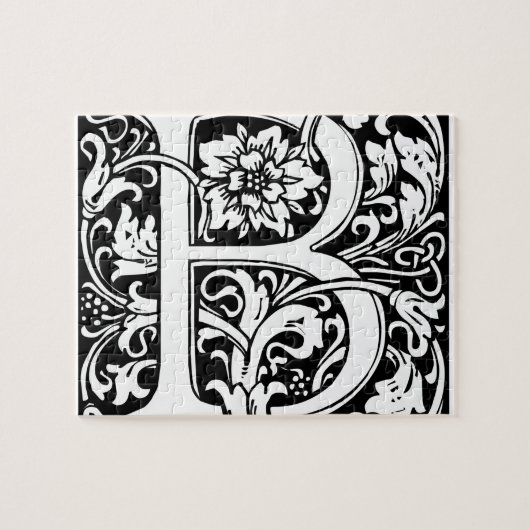 Letter B Medieval Monogram Initiaal Legpuzzel (Horizontaal)