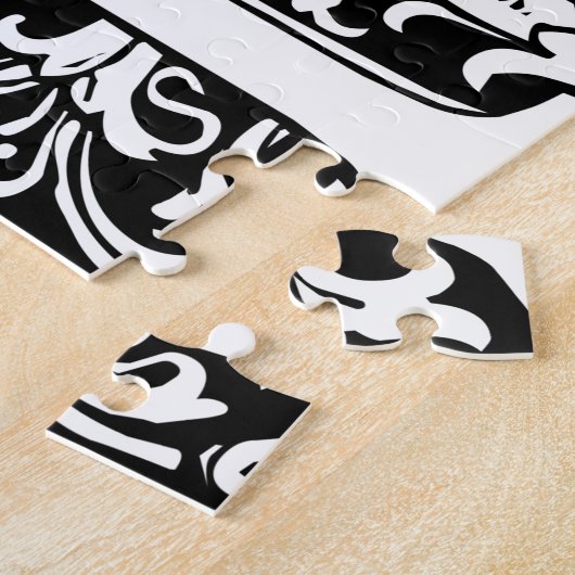 Letter B Medieval Monogram Initiaal Legpuzzel (Zijkant)