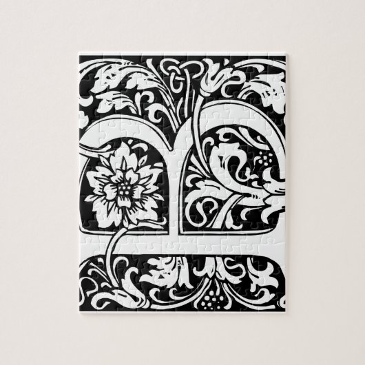 Letter B Medieval Monogram  Initiaal Legpuzzel (Verticaal)