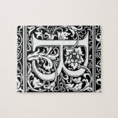 Letter B Medieval Monogram Initiaal Legpuzzel (Horizontaal)