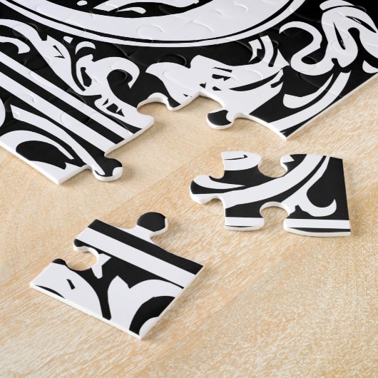 Letter B Medieval Monogram  Initiaal Legpuzzel (Zijkant)