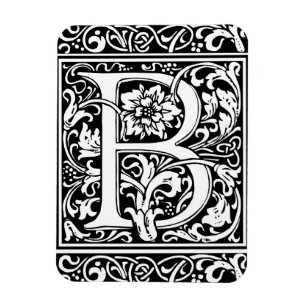 Letter B Medieval Monogram  Initiaal Magneet