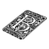 Letter B Medieval Monogram  Initiaal Magneet (Linkerzijde)