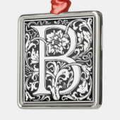Letter B Medieval Monogram  Initiaal Metalen Ornament (Links)