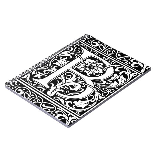 Letter B Medieval Monogram Initiaal Notitieboek (Linkerzijde)