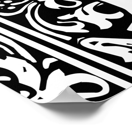 Letter B Medieval Monogram  Initiaal Poster (Hoek)