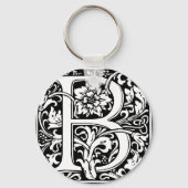 Letter B Medieval Monogram Initiaal Sleutelhanger (Voorkant)