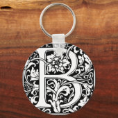 Letter B Medieval Monogram Initiaal Sleutelhanger (Voorkant)