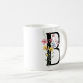 Letter B met bloemen Koffiemok (Voorkant rechts)