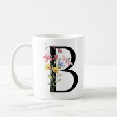 Letter B met bloemen Koffiemok (Links)