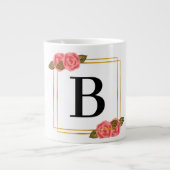 letter B met gouden lijst | Gepersonaliseerd Grote Koffiekop (Voorkant)