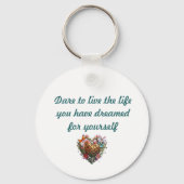 Letter B met vlinders en bloemetjes Sleutelhanger (Achterkant)