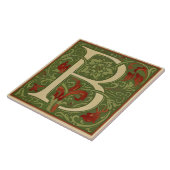 Letter B Mid-Century Alfabet Art Nouveau Tegeltje (Zijkant)