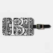 Letter B Middeleeuws Monogram Art Nouveau Bagagelabel (Voorkant horizontaal)
