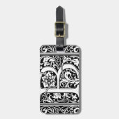 Letter B Middeleeuws Monogram Art Nouveau Bagagelabel (Voorkant verticaal)