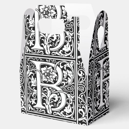 Letter B Middeleeuws Monogram Art Nouveau Bedankdoosjes (Geopend)