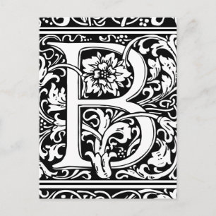 Letter B Middeleeuws Monogram Art Nouveau Briefkaart