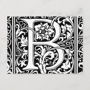Letter B Middeleeuws Monogram Art Nouveau Briefkaart