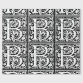 Letter B Middeleeuws Monogram Art Nouveau Cadeaupapier (Vlak)