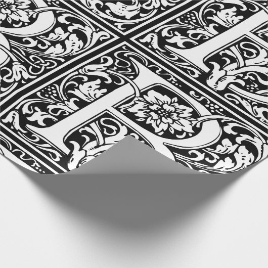 Letter B Middeleeuws Monogram Art Nouveau Cadeaupapier (Hoek)