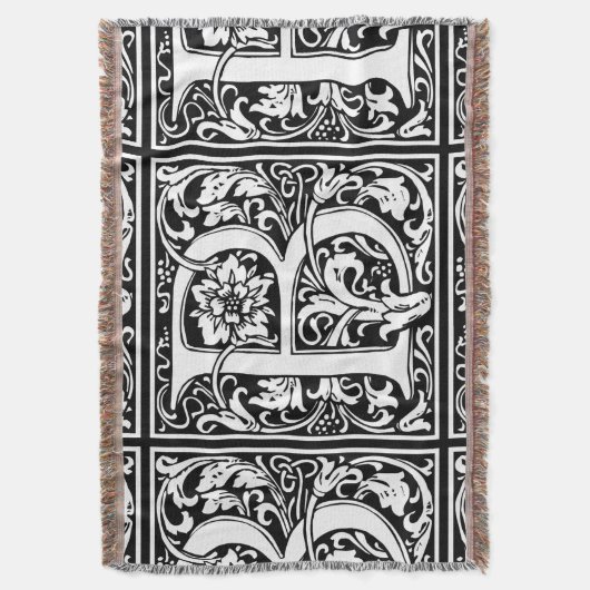 Letter B Middeleeuws Monogram Art Nouveau Deken (Voorkant Verticaal)