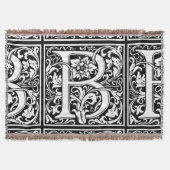 Letter B Middeleeuws Monogram Art Nouveau Deken (Voorkant)