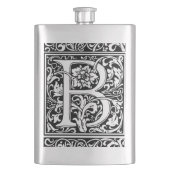 Letter B Middeleeuws Monogram Art Nouveau Heupfles (Voorkant)