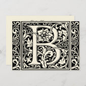 Letter B Middeleeuws Monogram Art Nouveau Kaart (Voorkant / Achterkant)