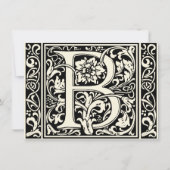 Letter B Middeleeuws Monogram Art Nouveau Kaart (Voorkant)