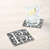 Letter B Middeleeuws Monogram Art Nouveau Kartonnen Onderzetters (Insitu)