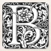 Letter B Middeleeuws Monogram Art Nouveau Kartonnen Onderzetters (Voorkant)