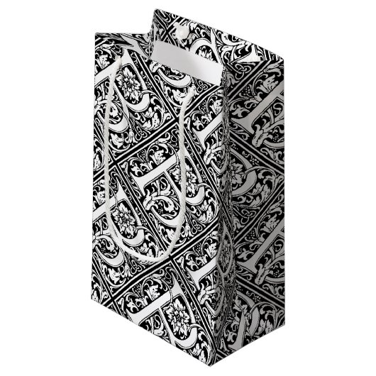 Letter B Middeleeuws Monogram Art Nouveau Klein Cadeauzakje (Voorkant Gekanteld)