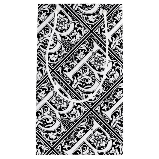 Letter B Middeleeuws Monogram Art Nouveau Klein Cadeauzakje (Voorkant)