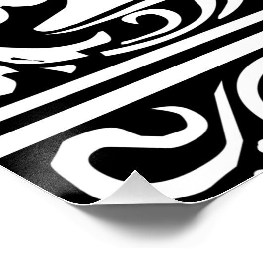 Letter B Middeleeuws Monogram Art Nouveau Perfect Poster (Hoek)