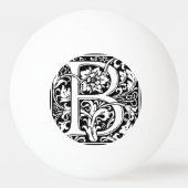 Letter B Middeleeuws Monogram Art Nouveau Pingpongbal (Voorkant)