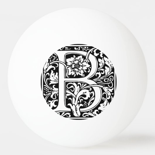 Letter B Middeleeuws Monogram Art Nouveau Pingpongbal (Achterkant)