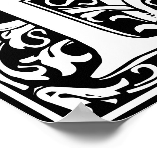 Letter B Middeleeuws Monogram Art Nouveau Poster (Hoek)