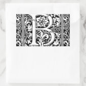 Letter B Middeleeuws Monogram Art Nouveau Rechthoekige Sticker (Tas)