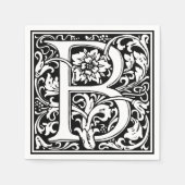 Letter B Middeleeuws Monogram Art Nouveau Servet (Voorkant)