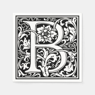 Letter B Middeleeuws Monogram Art Nouveau Servet
