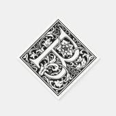 Letter B Middeleeuws Monogram Art Nouveau Servet (Hoek)