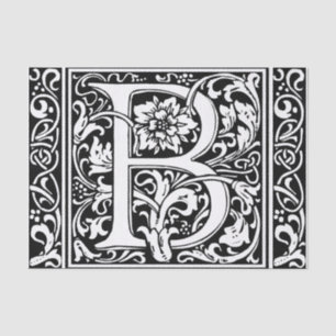 Letter B Middeleeuws Monogram Art Nouveau Tissuepapier