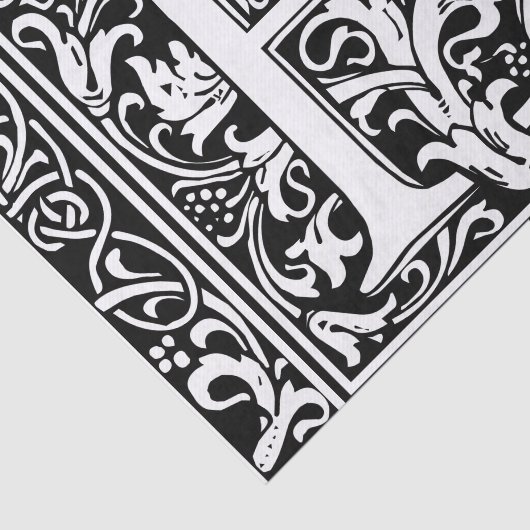 Letter B Middeleeuws Monogram Art Nouveau Tissuepapier (Detail)