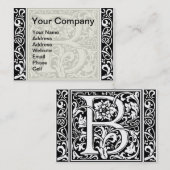 Letter B Middeleeuws Monogram Art Nouveau Visitekaartje (Voorkant / Achterkant)