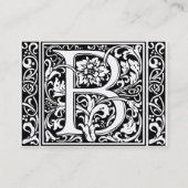 Letter B Middeleeuws Monogram Art Nouveau Visitekaartje (Achterkant)