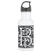 Letter B Middeleeuws Monogram Art Nouveau Waterfles (Voorkant)