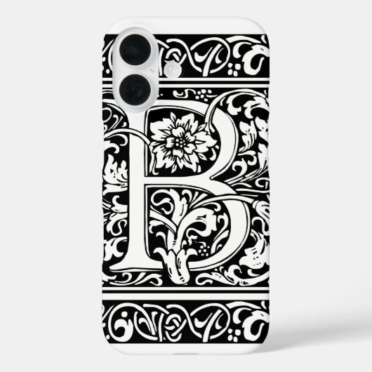 Letter B Middeleeuwse Monogram Art Nouveau Case-Mate iPhone Case (Achterkant)