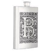 Letter B Middeleeuwse Monogram Art Nouveau Heupfles (Rechts)