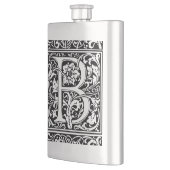 Letter B Middeleeuwse Monogram Art Nouveau Heupfles (Links)